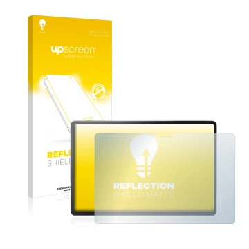 Parte frontale di una confezione del prodotto con il logo del marchio upscreen. Accanto è raffigurato il dispositivo Lenovo Ta