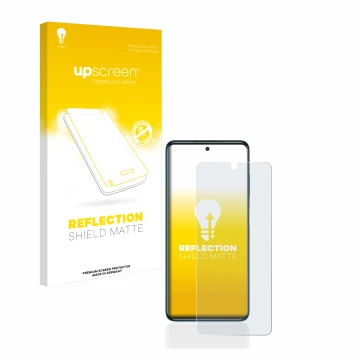 Parte frontale di una confezione del prodotto con il logo del marchio upscreen. Accanto è raffigurato il dispositivo Xiaomi Po