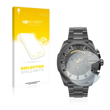 Parte frontale di una confezione del prodotto con il logo del marchio upscreen. Accanto è raffigurato il dispositivo Diesel Ch