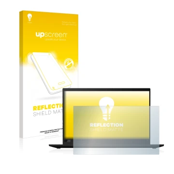 Parte frontale di una confezione del prodotto con il logo del marchio upscreen. Accanto è raffigurato il dispositivo Lenovo Th