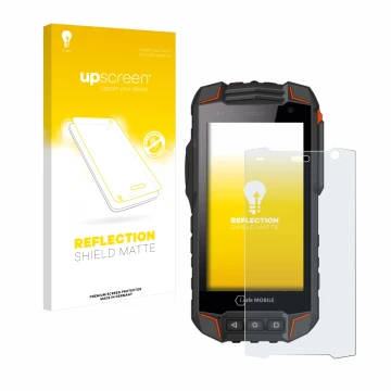 Parte frontale di una confezione del prodotto con il logo del marchio upscreen. Accanto è raffigurato il dispositivo i.safe MO