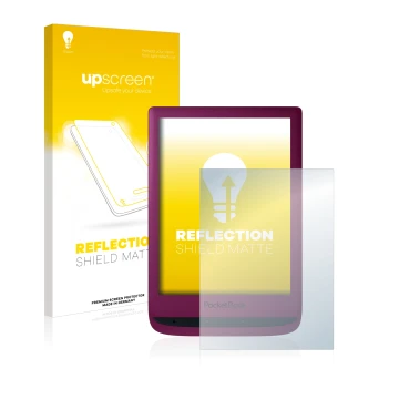 Parte frontale di una confezione del prodotto con il logo del marchio upscreen. Accanto è raffigurato il dispositivo PocketBoo