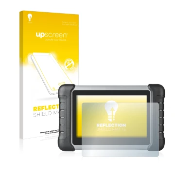 Parte frontale di una confezione del prodotto con il logo del marchio upscreen. Accanto è raffigurato il dispositivo Autel Max