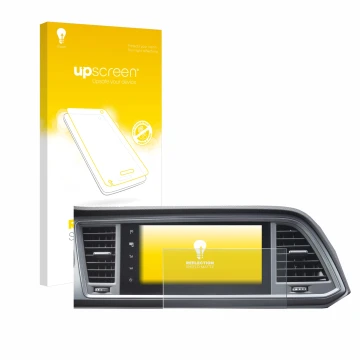 Parte frontale di una confezione del prodotto con il logo del marchio upscreen. Accanto è raffigurato il dispositivo Seat Cupr