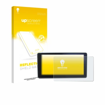 Parte frontale di una confezione del prodotto con il logo del marchio upscreen. Accanto è raffigurato il dispositivo Audi A4 B