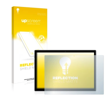 Parte frontale di una confezione del prodotto con il logo del marchio upscreen. Accanto è raffigurato il dispositivo Teclast P