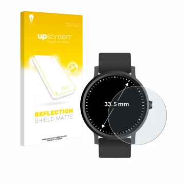 Parte frontale di una confezione del prodotto con il logo del marchio upscreen. Accanto è raffigurato il dispositivo Orologi (