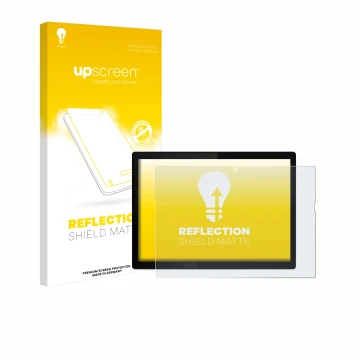 Parte frontale di una confezione del prodotto con il logo del marchio upscreen. Accanto è raffigurato il dispositivo Lenovo Th