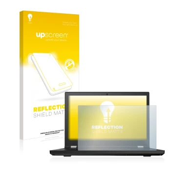 Parte frontale di una confezione del prodotto con il logo del marchio upscreen. Accanto è raffigurato il dispositivo Lenovo Th