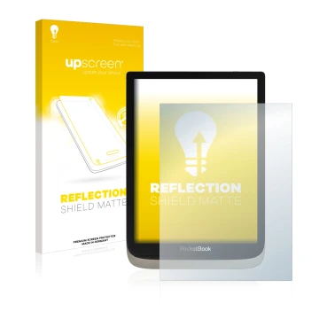 Parte frontale di una confezione del prodotto con il logo del marchio upscreen. Accanto è raffigurato il dispositivo PocketBoo