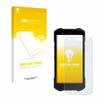 Parte frontale di una confezione del prodotto con il logo del marchio upscreen. Accanto è raffigurato il dispositivo Zebra TC2