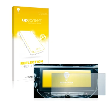 Parte frontale di una confezione del prodotto con il logo del marchio upscreen. Accanto è raffigurato il dispositivo Opel Cors