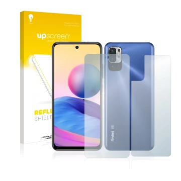 Parte frontale di una confezione del prodotto con il logo del marchio upscreen. Accanto è raffigurato il dispositivo Xiaomi Re