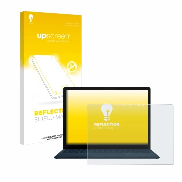 Parte frontale di una confezione del prodotto con il logo del marchio upscreen. Accanto è raffigurato il dispositivo Microsoft