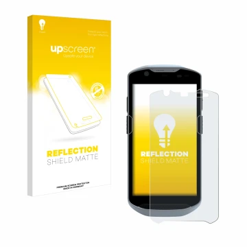 Parte frontale di una confezione del prodotto con il logo del marchio upscreen. Accanto è raffigurato il dispositivo Zebra TC5