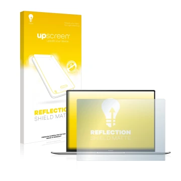 Parte frontale di una confezione del prodotto con il logo del marchio upscreen. Accanto è raffigurato il dispositivo Huawei Ma