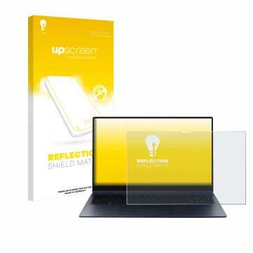 Parte frontale di una confezione del prodotto con il logo del marchio upscreen. Accanto è raffigurato il dispositivo Samsung G