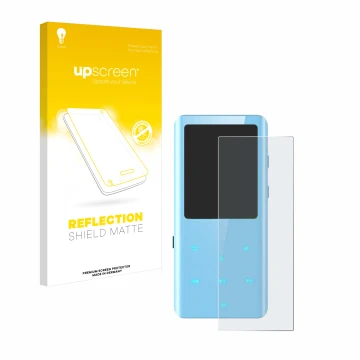 Parte frontale di una confezione del prodotto con il logo del marchio upscreen. Accanto è raffigurato il dispositivo AGPtek A1