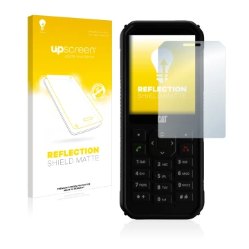 Parte frontale di una confezione del prodotto con il logo del marchio upscreen. Accanto è raffigurato il dispositivo Caterpill