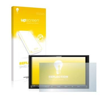 Parte frontale di una confezione del prodotto con il logo del marchio upscreen. Accanto è raffigurato il dispositivo Kenwood D