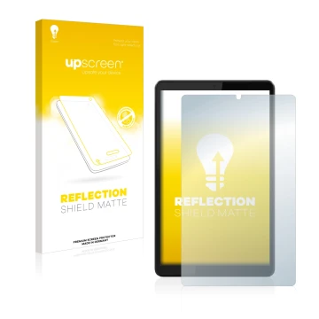 Parte frontale di una confezione del prodotto con il logo del marchio upscreen. Accanto è raffigurato il dispositivo Lenovo Ta