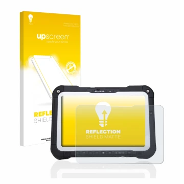 Parte frontale di una confezione del prodotto con il logo del marchio upscreen. Accanto è raffigurato il dispositivo Panasonic