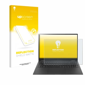 Parte frontale di una confezione del prodotto con il logo del marchio upscreen. Accanto è raffigurato il dispositivo LG gram 1