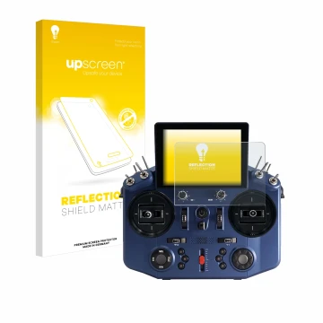 Parte frontale di una confezione del prodotto con il logo del marchio upscreen. Accanto è raffigurato il dispositivo FrSky Tan