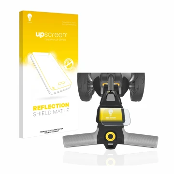 Parte frontale di una confezione del prodotto con il logo del marchio upscreen. Accanto è raffigurato il dispositivo PowaKaddy