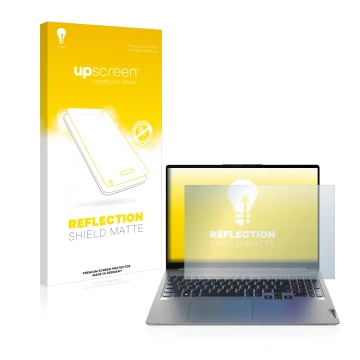 Parte frontale di una confezione del prodotto con il logo del marchio upscreen. Accanto è raffigurato il dispositivo Lenovo Id