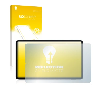 Parte frontale di una confezione del prodotto con il logo del marchio upscreen. Accanto è raffigurato il dispositivo Xiaomi Mi