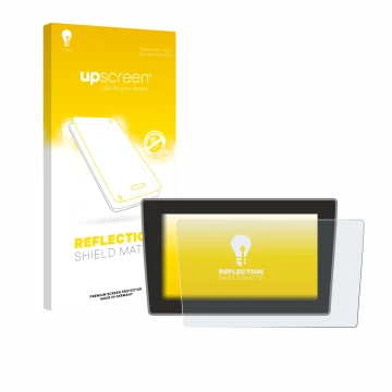 Parte frontale di una confezione del prodotto con il logo del marchio upscreen. Accanto è raffigurato il dispositivo Volkswage