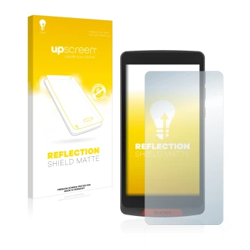 Parte frontale di una confezione del prodotto con il logo del marchio upscreen. Accanto è raffigurato il dispositivo Sunmi M2 