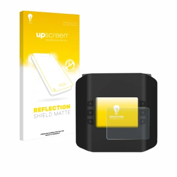 Parte frontale di una confezione del prodotto con il logo del marchio upscreen. Accanto è raffigurato il dispositivo ISDT Smar