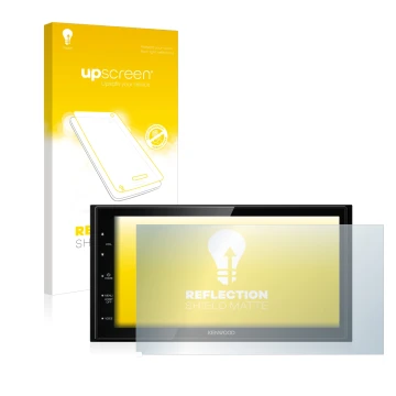 Parte frontale di una confezione del prodotto con il logo del marchio upscreen. Accanto è raffigurato il dispositivo Kenwood D