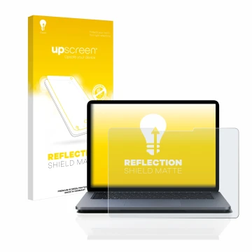 Parte frontale di una confezione del prodotto con il logo del marchio upscreen. Accanto è raffigurato il dispositivo Microsoft