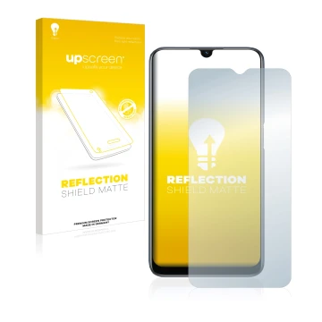 Parte frontale di una confezione del prodotto con il logo del marchio upscreen. Accanto è raffigurato il dispositivo Oppo A54s