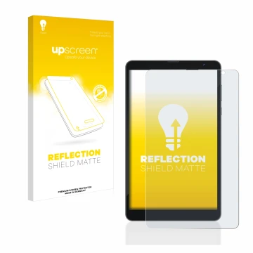 Parte frontale di una confezione del prodotto con il logo del marchio upscreen. Accanto è raffigurato il dispositivo Blackview