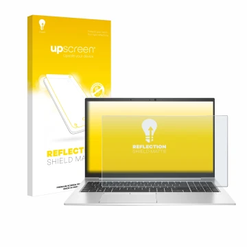 Parte frontale di una confezione del prodotto con il logo del marchio upscreen. Accanto è raffigurato il dispositivo HP EliteB