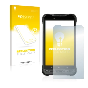 Parte frontale di una confezione del prodotto con il logo del marchio upscreen. Accanto è raffigurato il dispositivo UniStrong