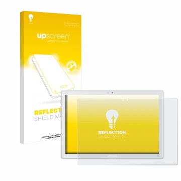 Parte frontale di una confezione del prodotto con il logo del marchio upscreen. Accanto è raffigurato il dispositivo Archos T1