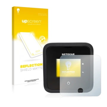 Parte frontale di una confezione del prodotto con il logo del marchio upscreen. Accanto è raffigurato il dispositivo Netgear N