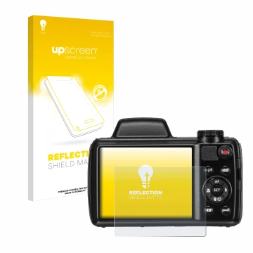 Parte frontale di una confezione del prodotto con il logo del marchio upscreen. Accanto è raffigurato il dispositivo Kodak Pix