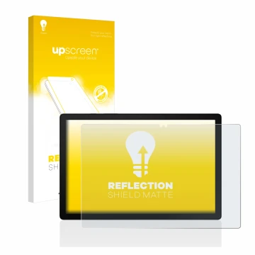 Parte frontale di una confezione del prodotto con il logo del marchio upscreen. Accanto è raffigurato il dispositivo Samsung G