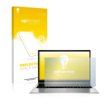 Parte frontale di una confezione del prodotto con il logo del marchio upscreen. Accanto è raffigurato il dispositivo HP EliteB