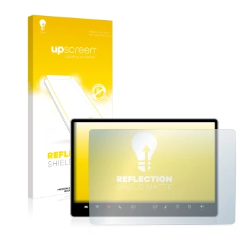 Parte frontale di una confezione del prodotto con il logo del marchio upscreen. Accanto è raffigurato il dispositivo Tesla Mod