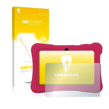 Parte frontale di una confezione del prodotto con il logo del marchio upscreen. Accanto è raffigurato il dispositivo Pritom K7