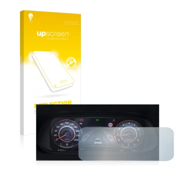 Parte frontale di una confezione del prodotto con il logo del marchio upscreen. Accanto è raffigurato il dispositivo Hyundai i