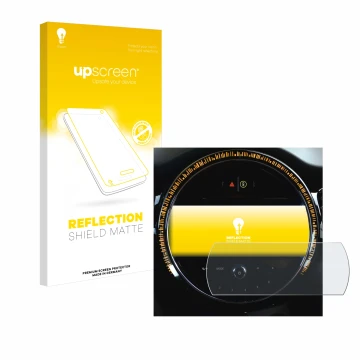 Parte frontale di una confezione del prodotto con il logo del marchio upscreen. Accanto è raffigurato il dispositivo Mini Coop