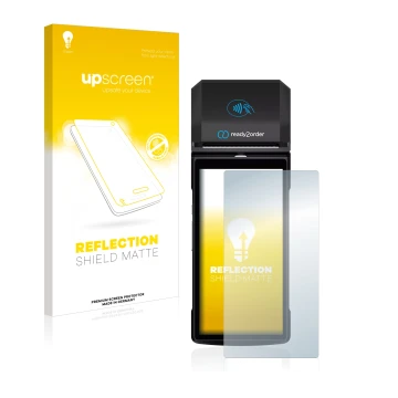 Parte frontale di una confezione del prodotto con il logo del marchio upscreen. Accanto è raffigurato il dispositivo Ready2ord